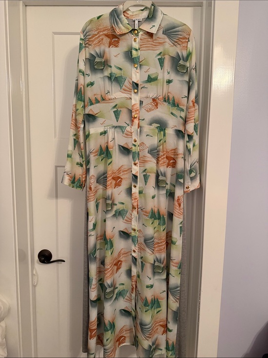Loewe Dresses & Skirts - Loewe Printed Button-Front Maxi Dress in Green, Cream and Brown